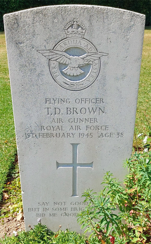 F/O Thomas Dryburgh Brown<br/><br /><br />died February 1st, 1945